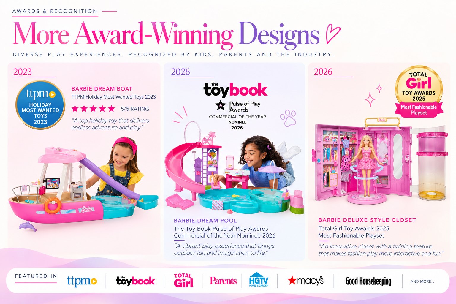 Award-winning Dream Boat, Dream Pool and Deluxe Style Closet