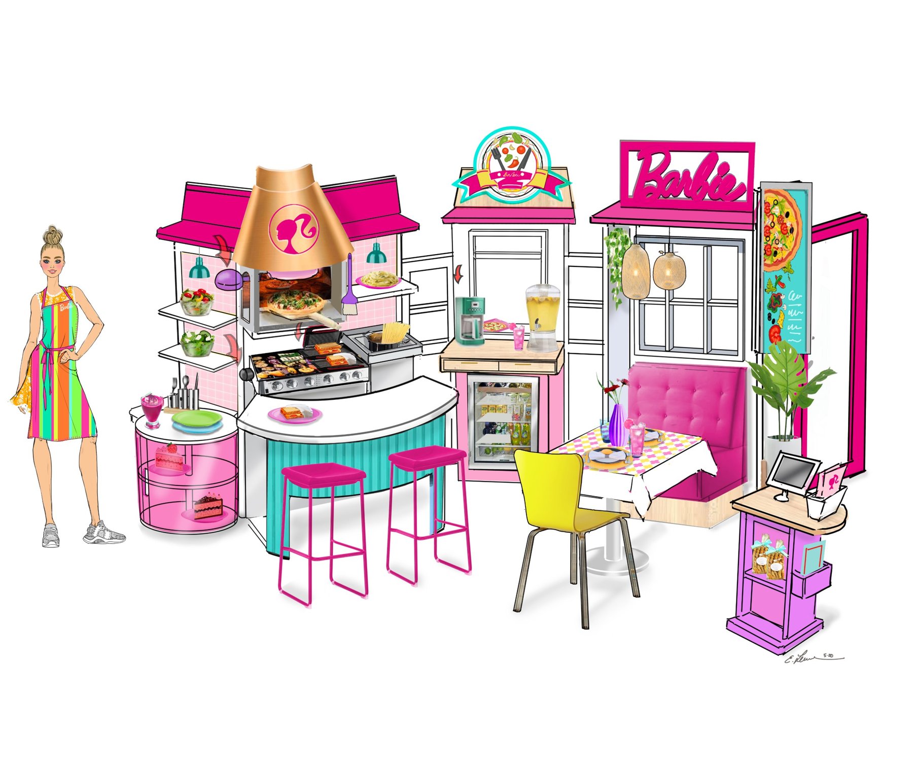 Barbie Cook 'n Grill Restaurant, Design rendering, image 1